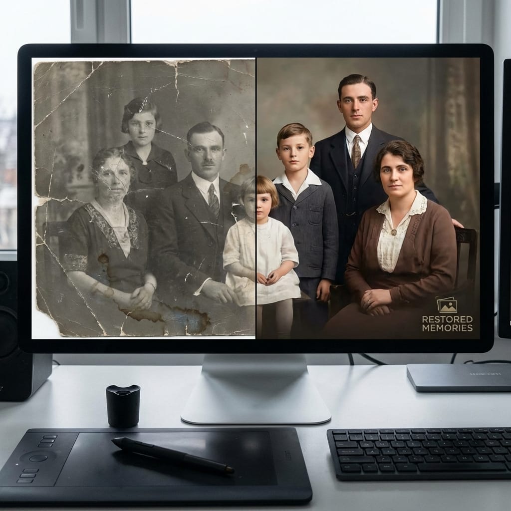 Пример за реставрация на стара семейна снимка